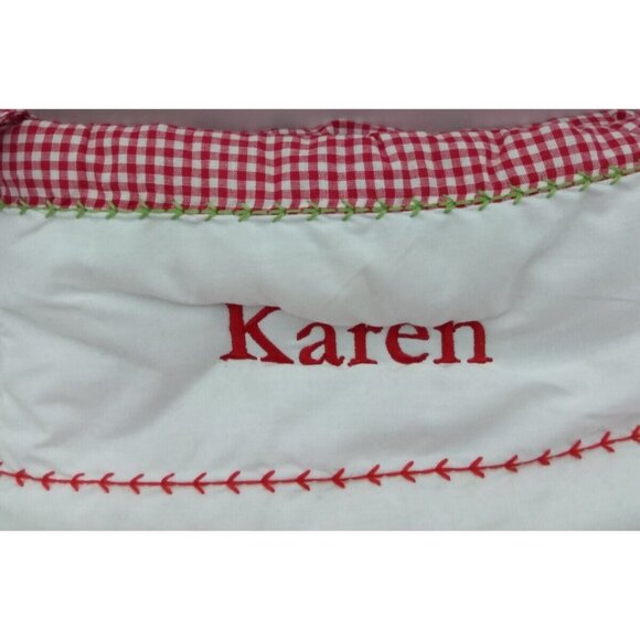 Pottery Barn Kids Karen Jumbo Stocking Santa Gifts Holiday Xmas Quilted 31.5 in - Picture 2 of 13